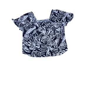 Wonderly Floral Print‎ Top Ruffle Sleeve Square Neck Blouse Size L